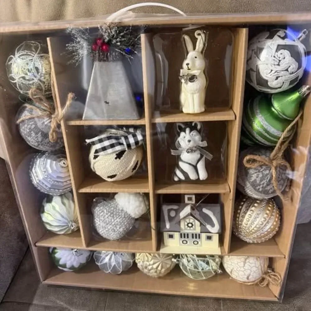 19-piece Home Accents Holiday Powder Creek Christmas ornament set.
